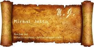 Mirkai Jetta névjegykártya